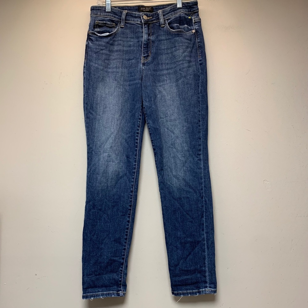 Judy Blue Boyfriend Jeans Womens 9/29 Blue Distressed Medium Wash Stretch JB8236